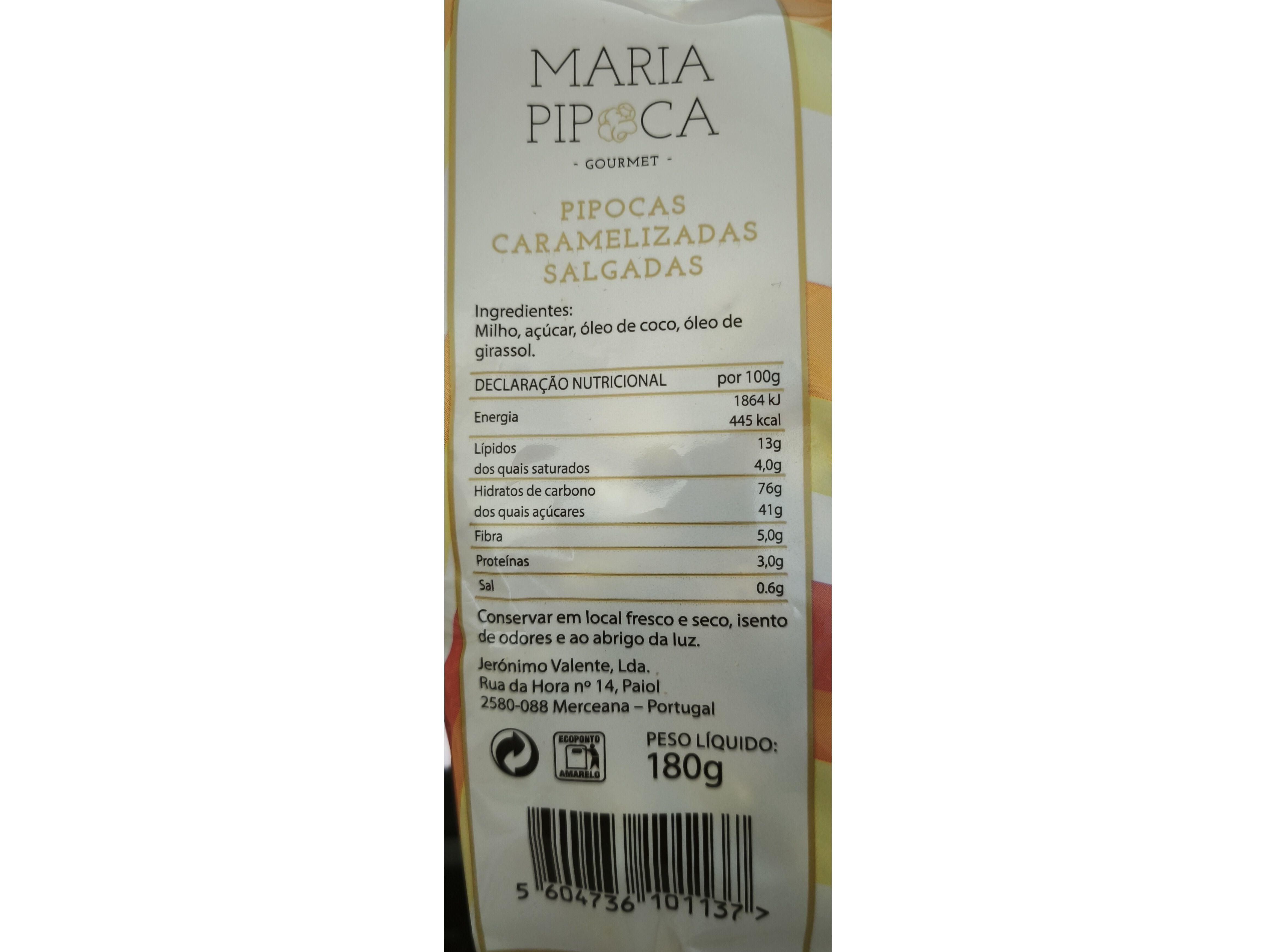 PIPOCAS MARIA PIPOCA CARAMELIZADA SALGADA 180G image number 1