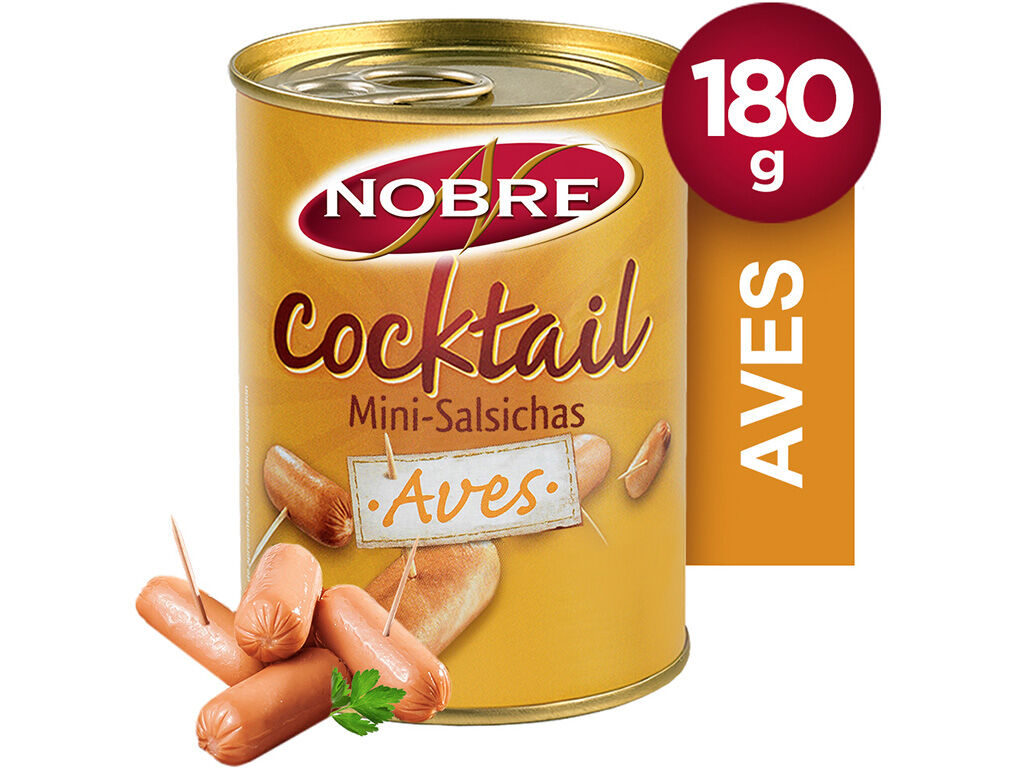 SALSICHAS AVES NOBRE COCKTAIL LATA 350(180)G image number 1
