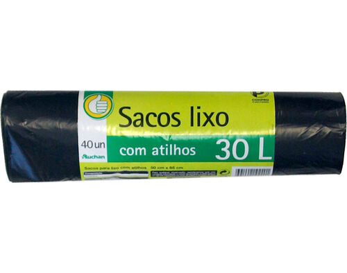 SACO POLEGAR LIXO COM ATILHO 30L 40UN image number 0
