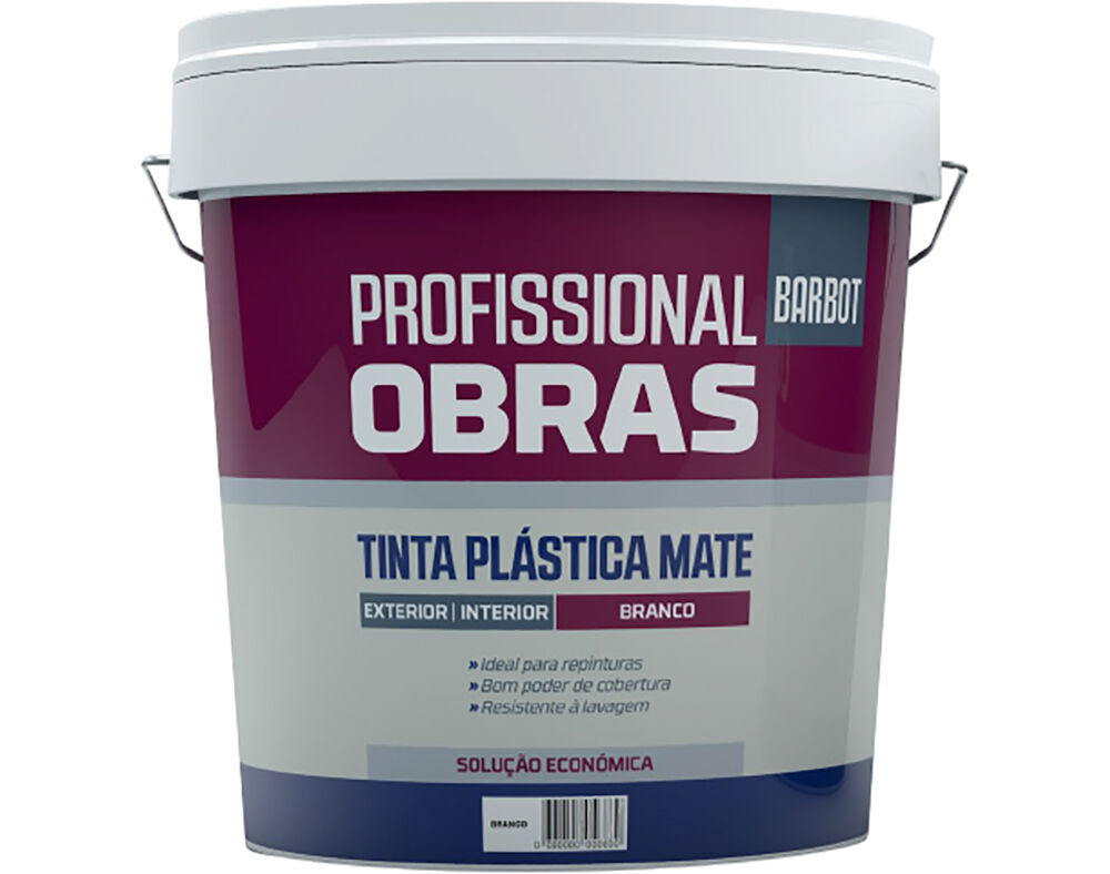 TINTA PROFISSIONAL OBRA BARBOT EXTERIOR/INTERIOR MATE BRANCO 15 L image number 0