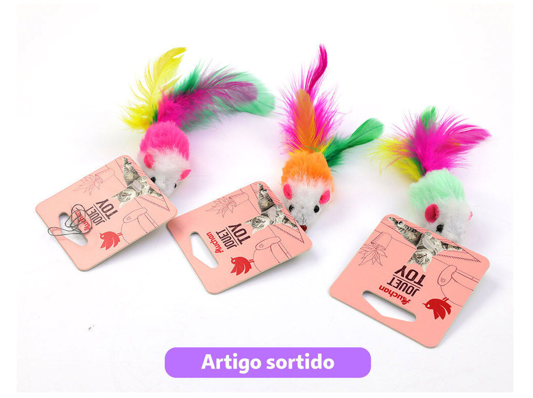RATINHO PELUCHE AUCHAN 7CM CORES SORTIDAS image number 0