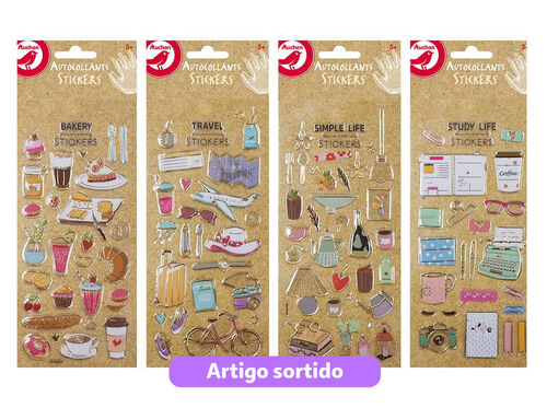 STICKERS AUCHAN 4 DESIGNS SORTIDOS image number 0