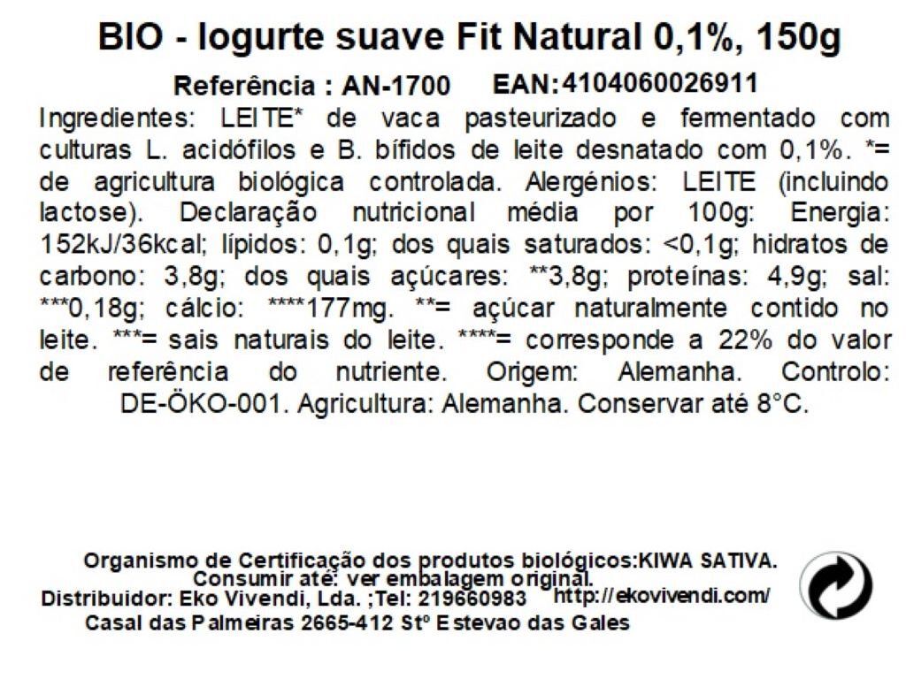 IOGURTE AROMA BIO ANDECHSER 01% NATURAL 150G image number 1