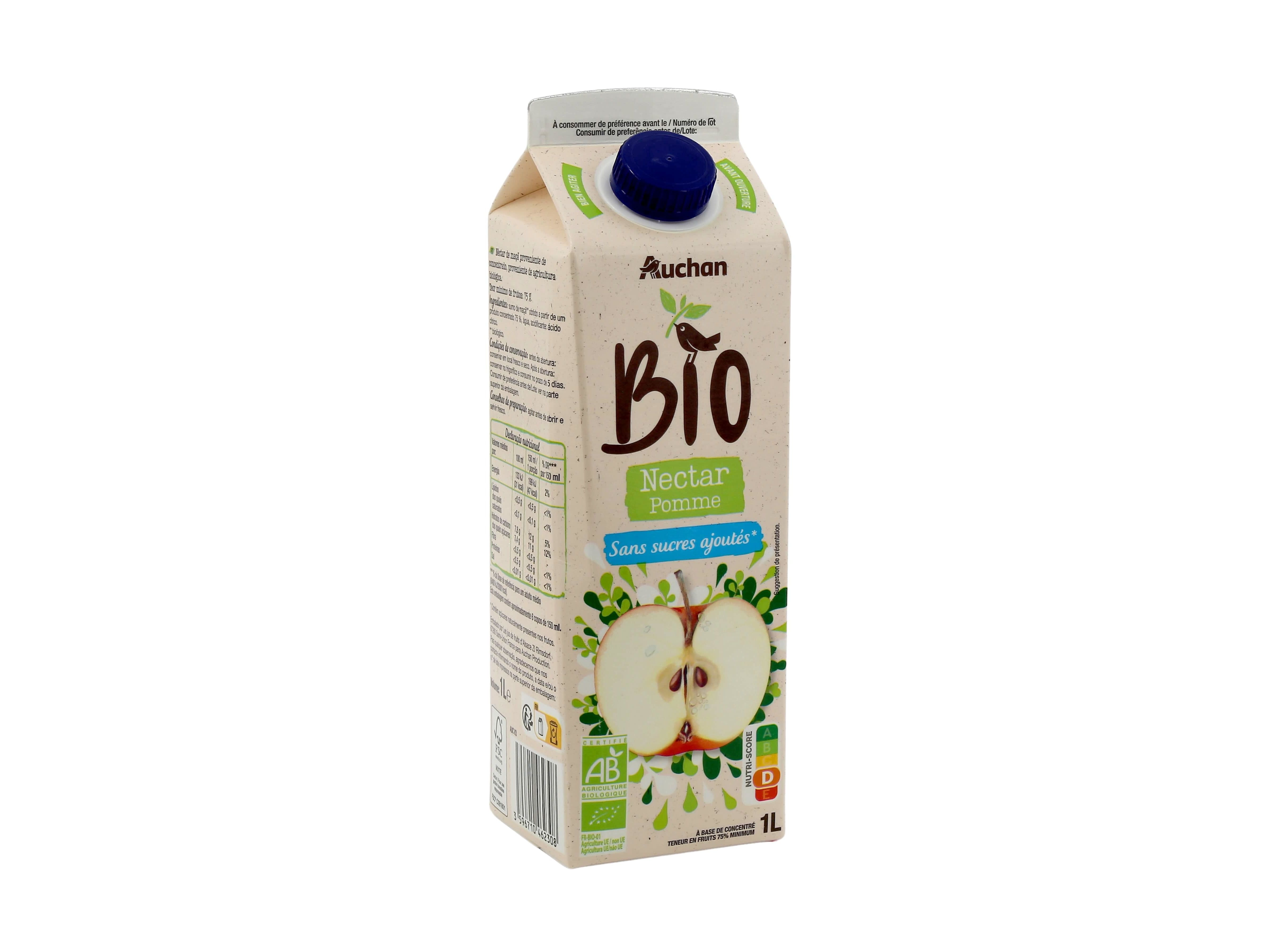 NECTAR AUCHAN BIO MA&Ccedil;&Atilde; 1L