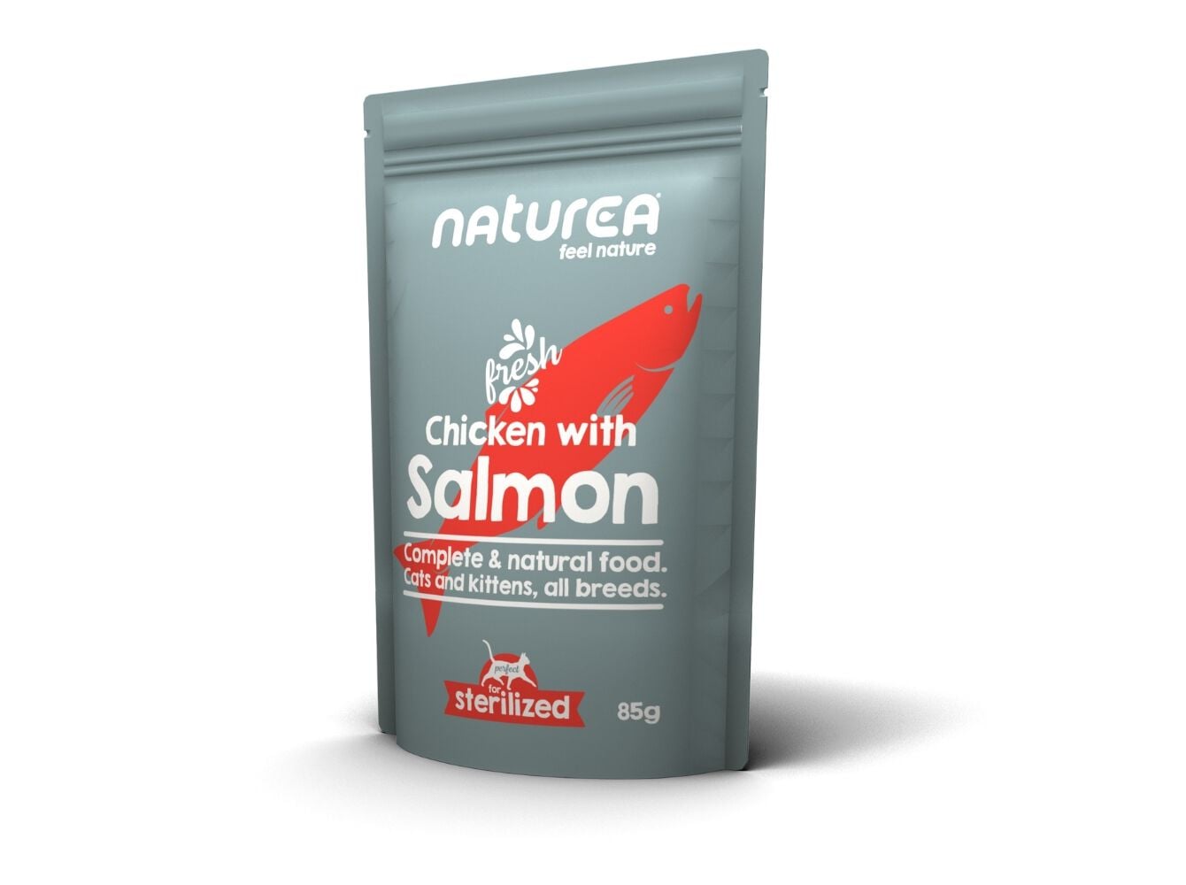 COMIDA H&Uacute;MIDA GATO NATUREA FRANGO E SALM&Atilde;O 85G image number 1