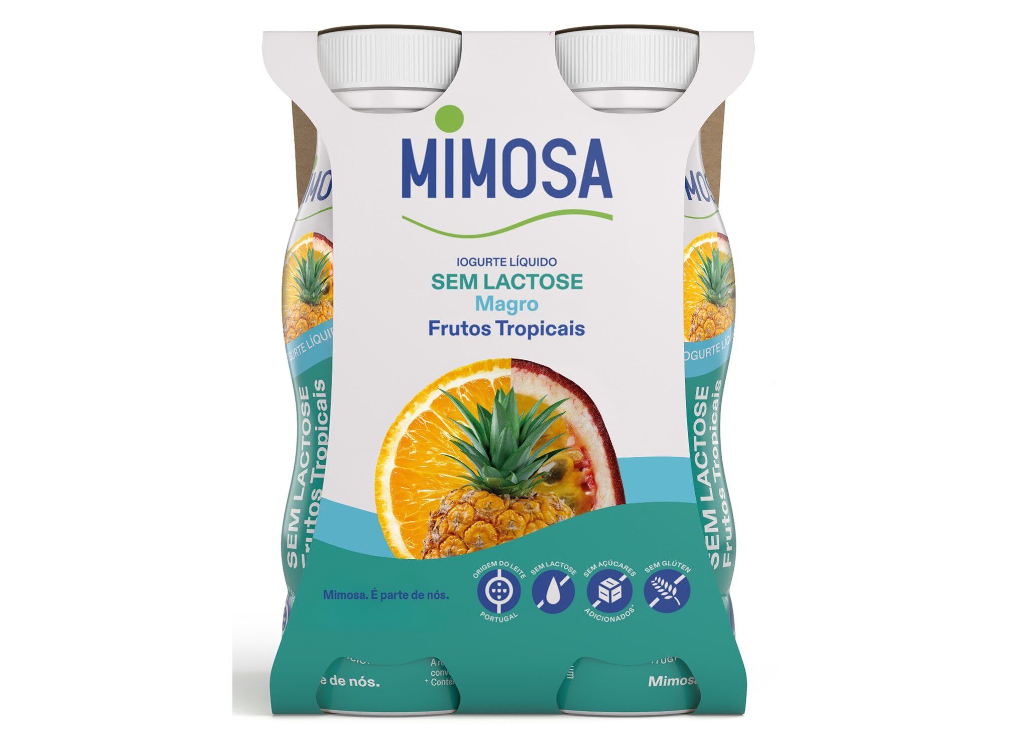 IOGURTE LIQUIDO SEM LACTOSE MIMOSA MAGRO FRUTOS TROPICAIS 4X151ML