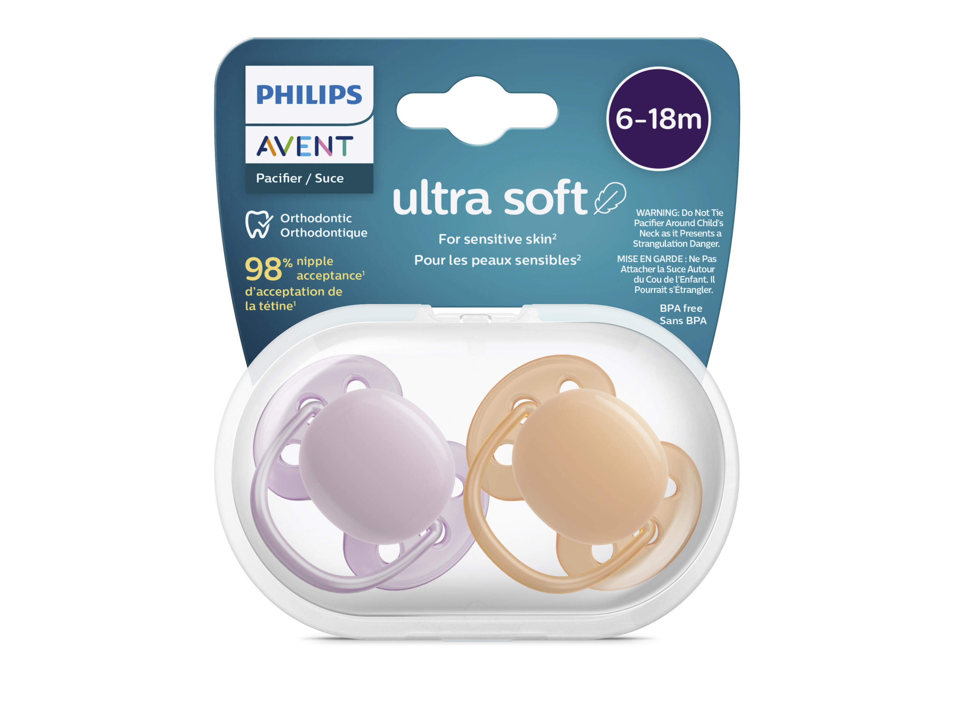 CHUPETA AVENT ULTRA SOFT RO/LAR 6-18M 2UN image number 0