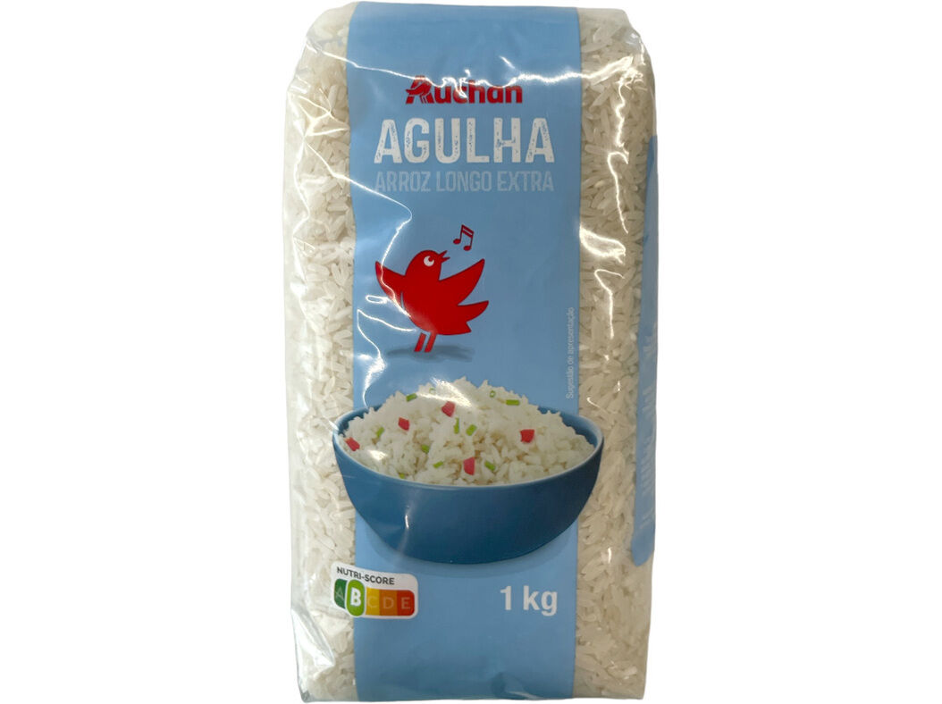 ARROZ AGULHA AUCHAN EXTRA LONGO BRANQUEADO 1KG