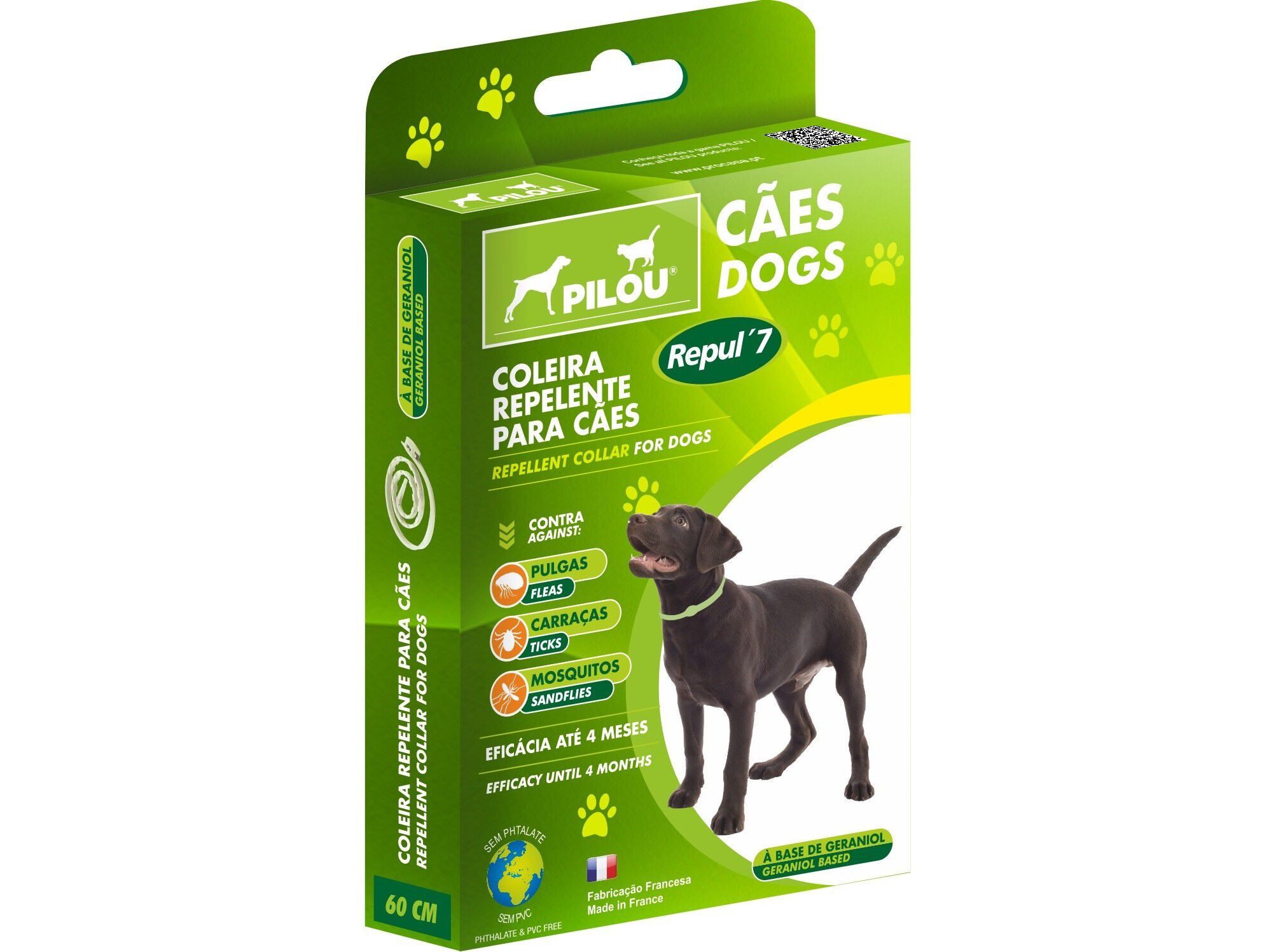 COLEIRA REPELENTE C&Atilde;O PILOU VERDE 60CM image number 0