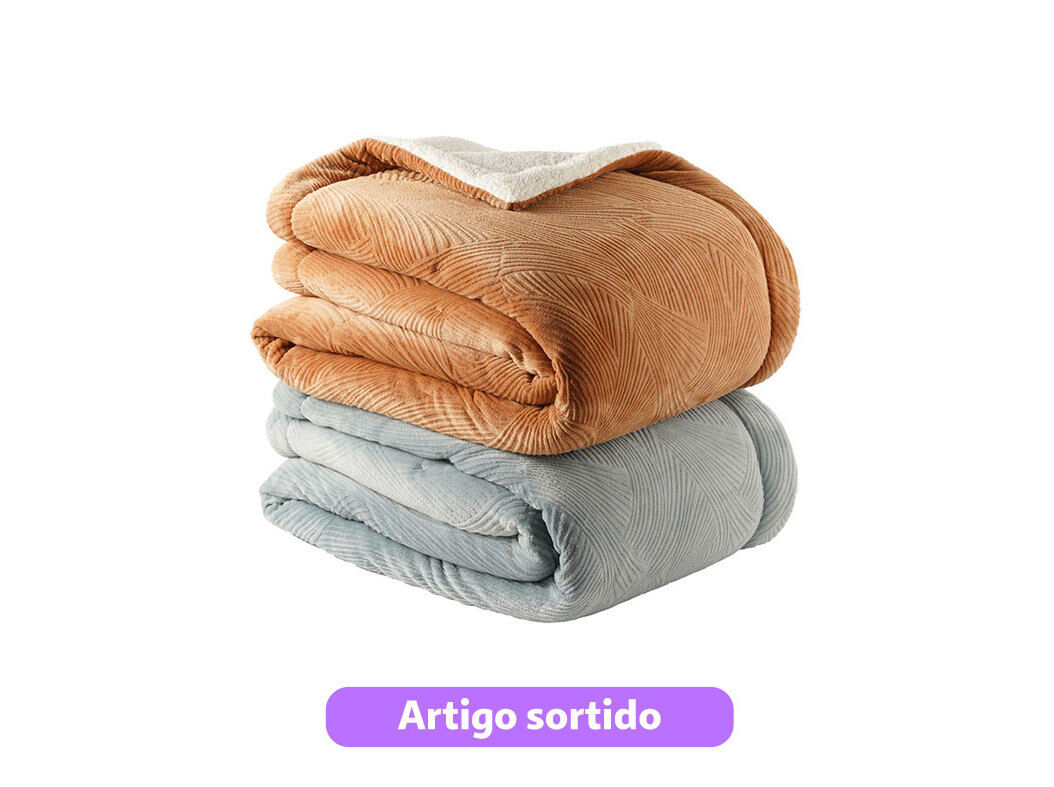 COBERTOR ACTUEL CORALINA / BORREGUITO 240X220CM CORES SORTIDAS