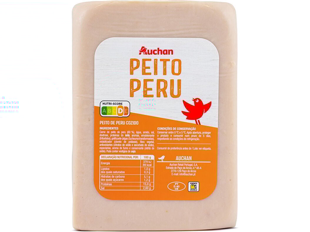FIAMBRE DE PEITO PER&Uacute; AUCHAN FATIADO NO BALC&Atilde;O KG