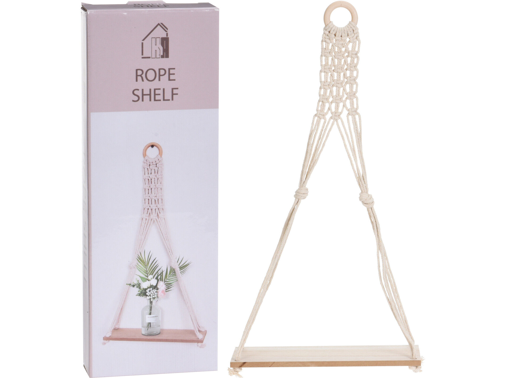 PRATELEIRA EM CORDA 30X10.5X59.5CM