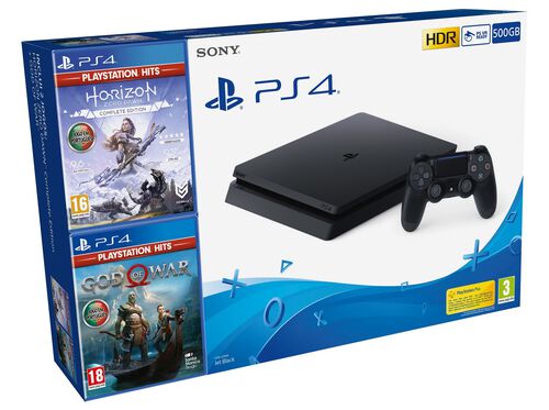 CONSOLA PS4 500 PS4 + HORIZON ZERO DOWN COMPLETE EDITION + GOW HITS image number 0
