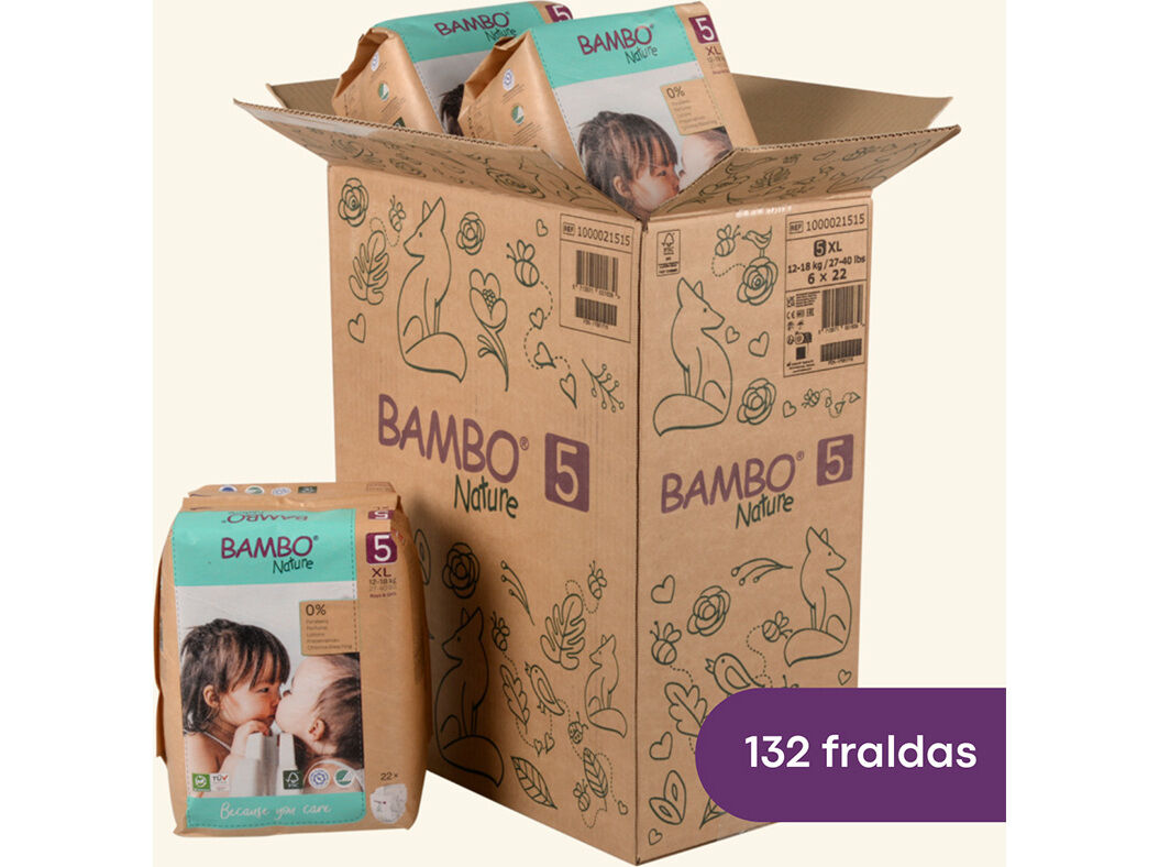 FRALDAS BAMBO NATURE PAPER BAG T5 12-18 KG 132UN