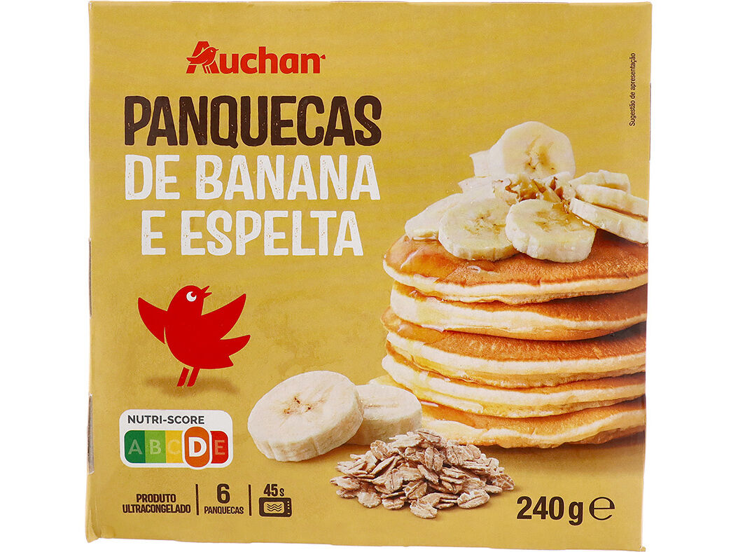 PANQUECAS AUCHAN BANANA E ESPELTA 6UN 240G