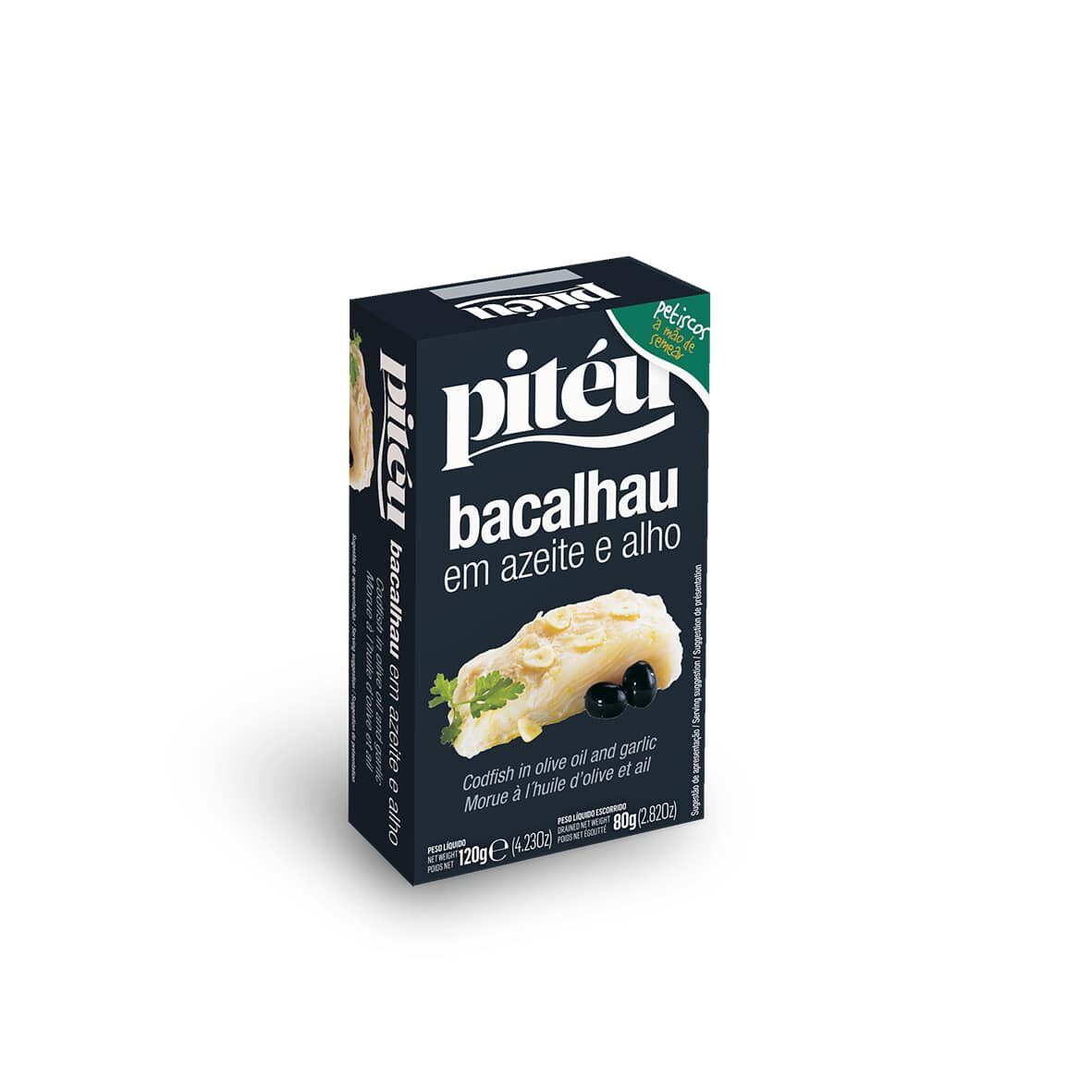 BACALHAU PITEU EM AZEITE E ALHO 120(80)G image number 1