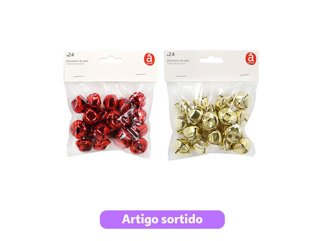 CONJUNTO DE 20 SINOS ACTUEL METAL 2.5X2.2CM CORES SORTIDAS