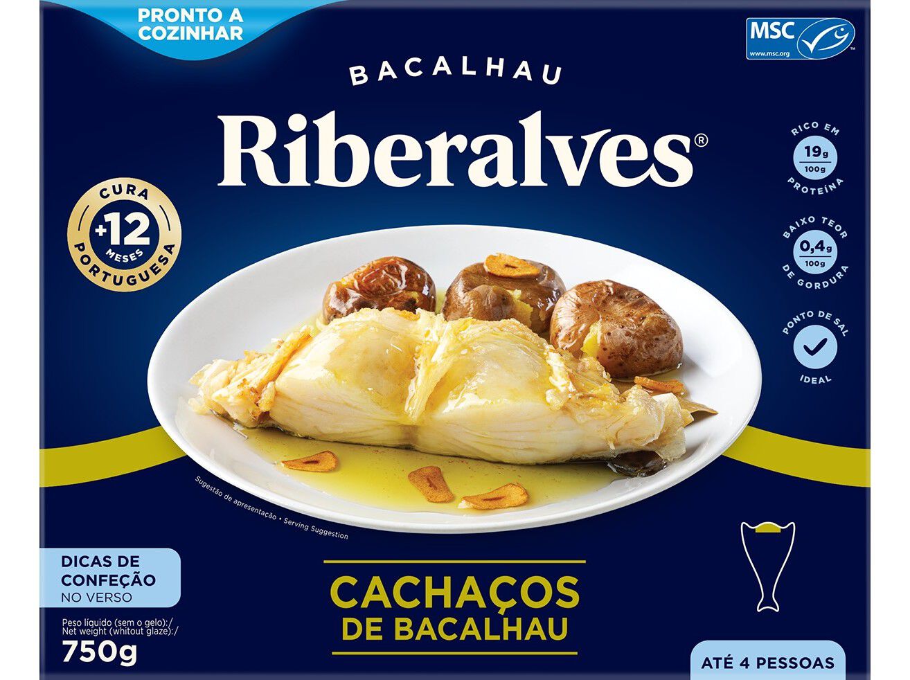 CACHA&Ccedil;OS BACALHAU RIBERALVES 12M CURA 750G