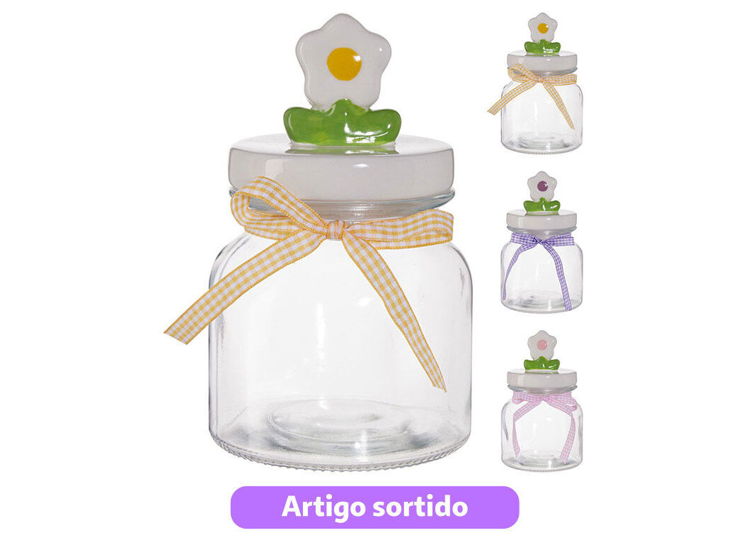 FRASCO TAMPA FLOR 650ML CORES SORTIDAS