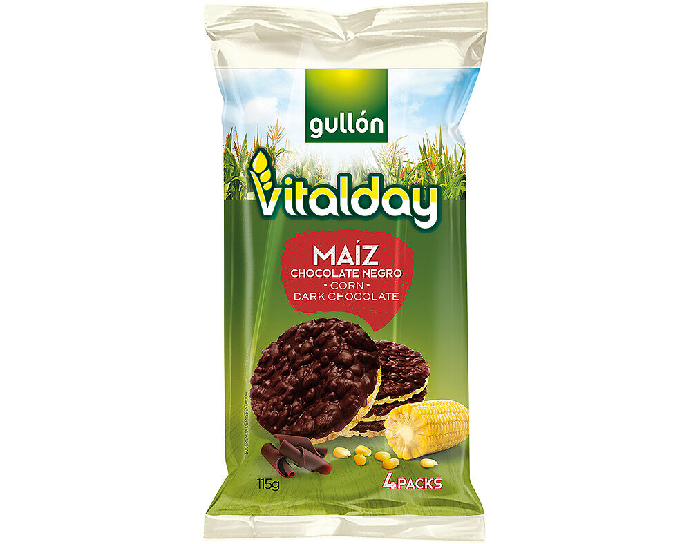 TORTITAS GULLON VITALDAY MILHO CHOCOLATE NEGRO 100G