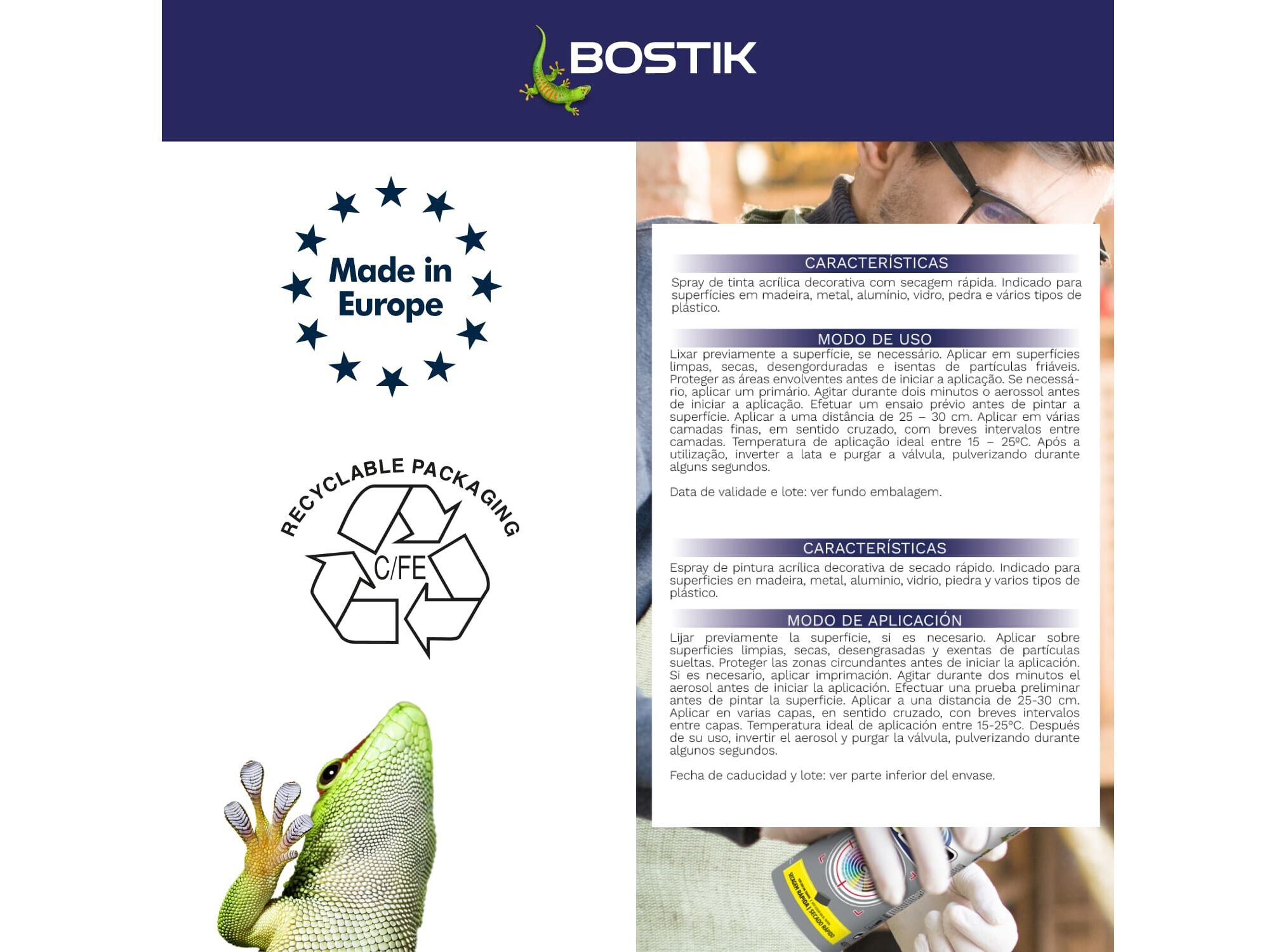 SPRAY ACRYLIC BOSTIK BRANCO OPACO MATE 400ML image number 4