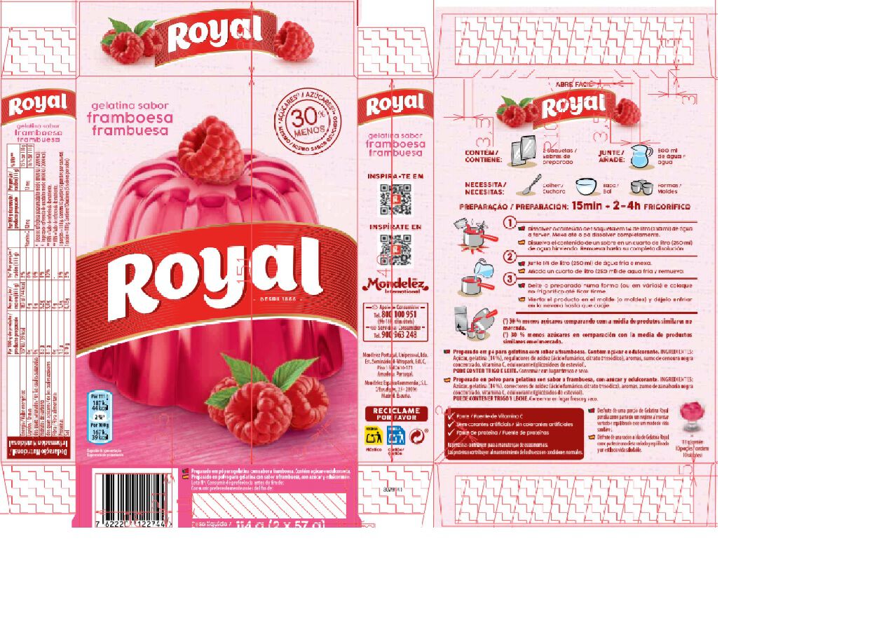 GELATINA ROYAL MORANGO E FRAMBOESA 2X57G image number 1