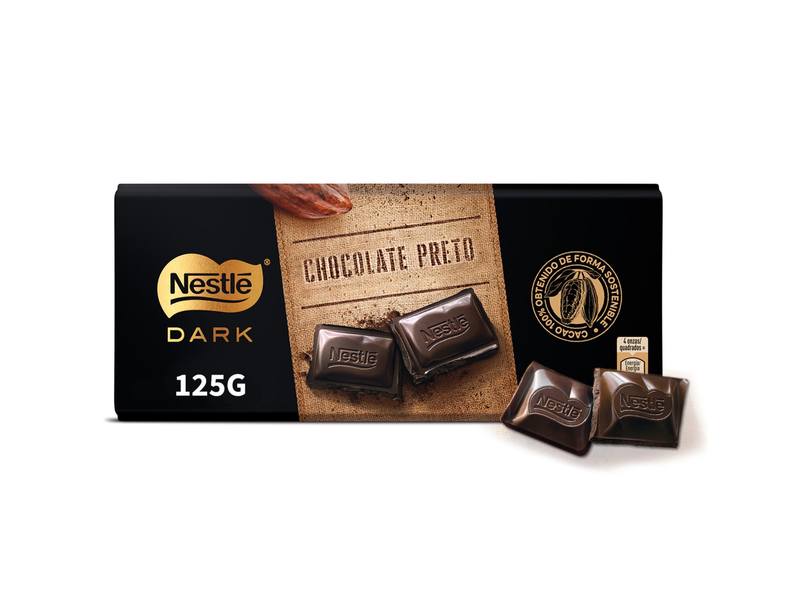TABLETE NESTL&Eacute; DARK CHOCOLATE PRETO 125G image number 0