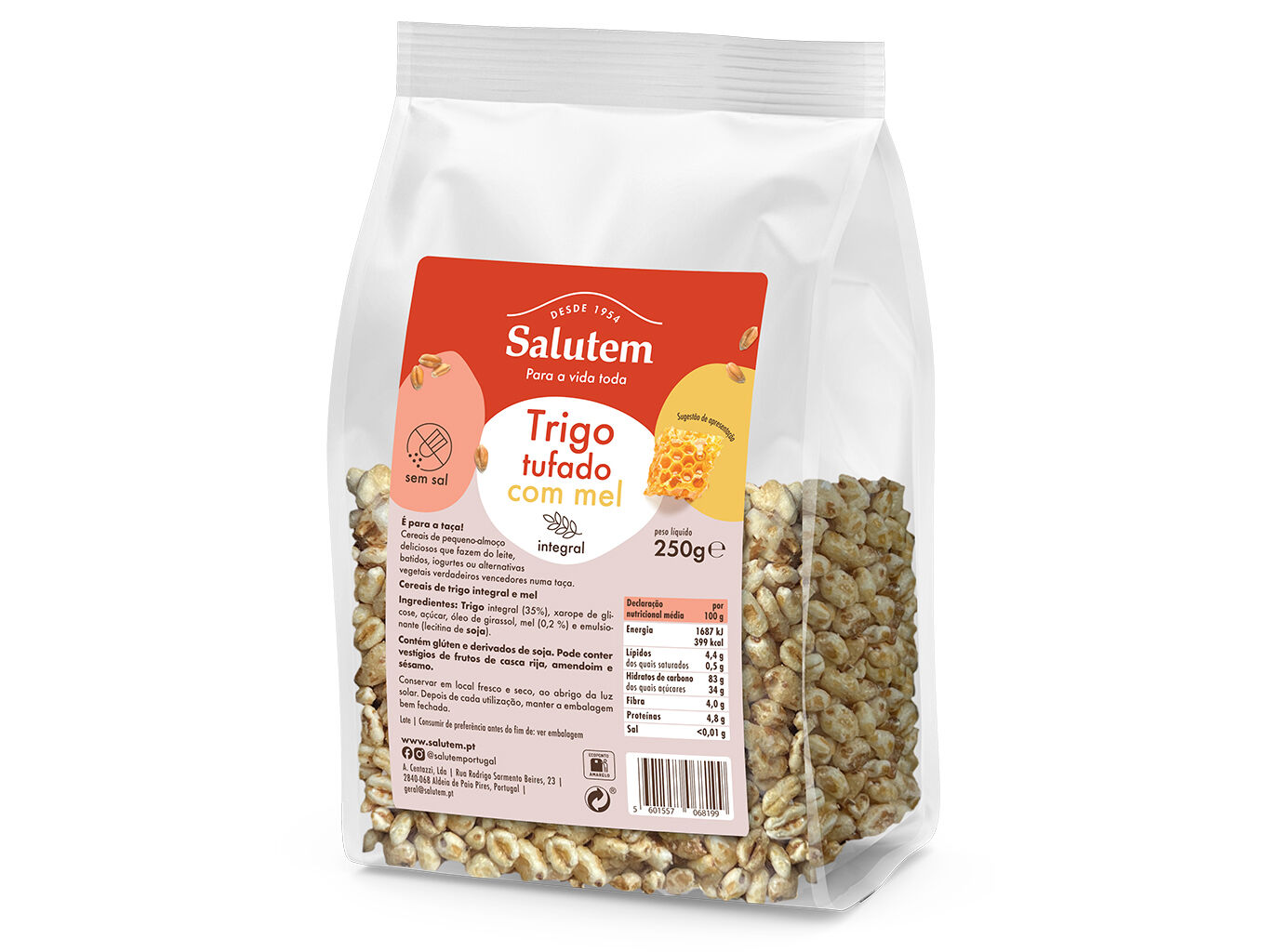 CEREAIS SALUTEM TRIGO INTEGRAL COM MEL 250G image number 0