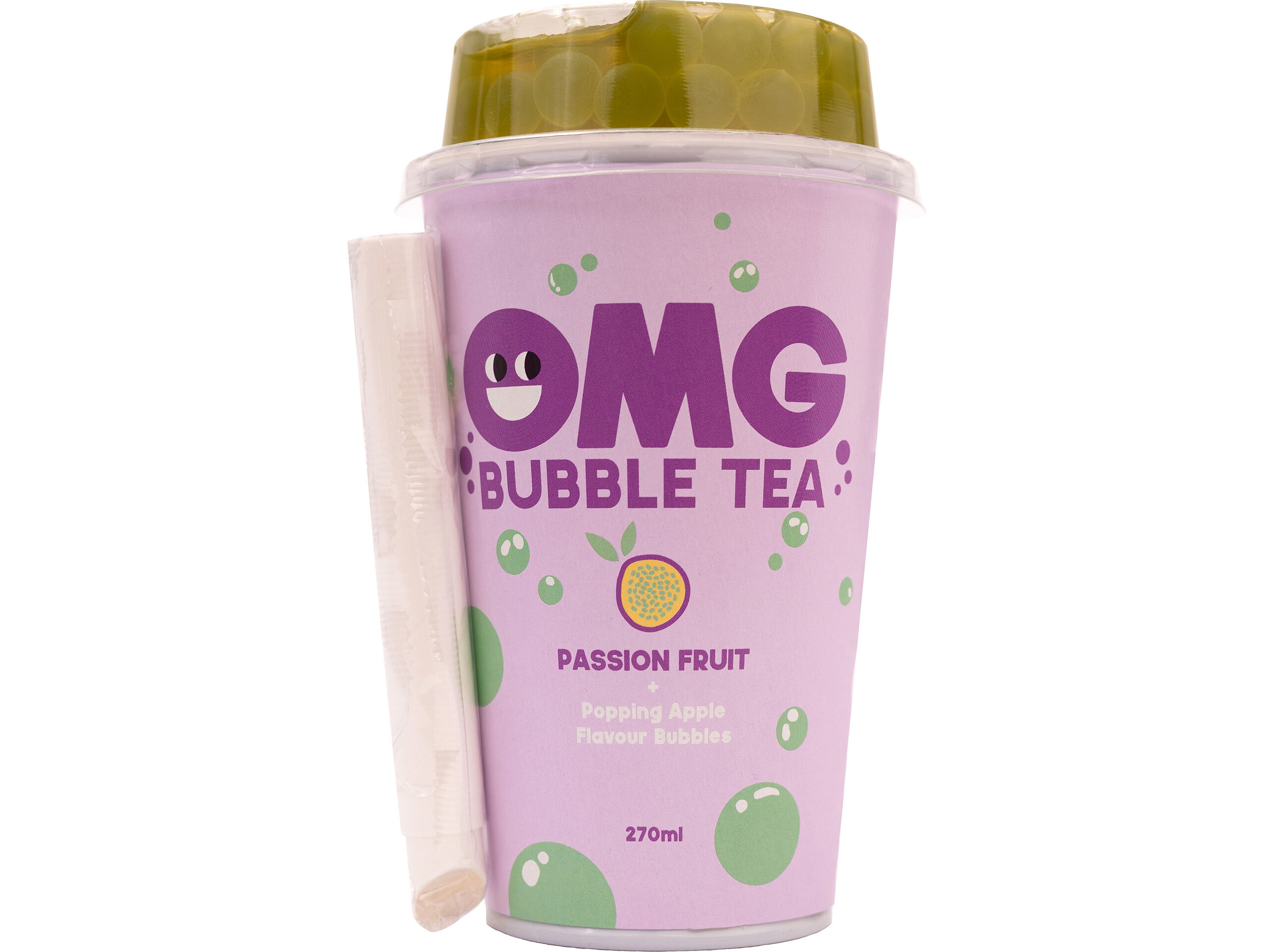 BUBBLE TEA OMG MARACUJ&Aacute; COM BOLHAS MA&Ccedil;&Atilde; 0.27L image number 1
