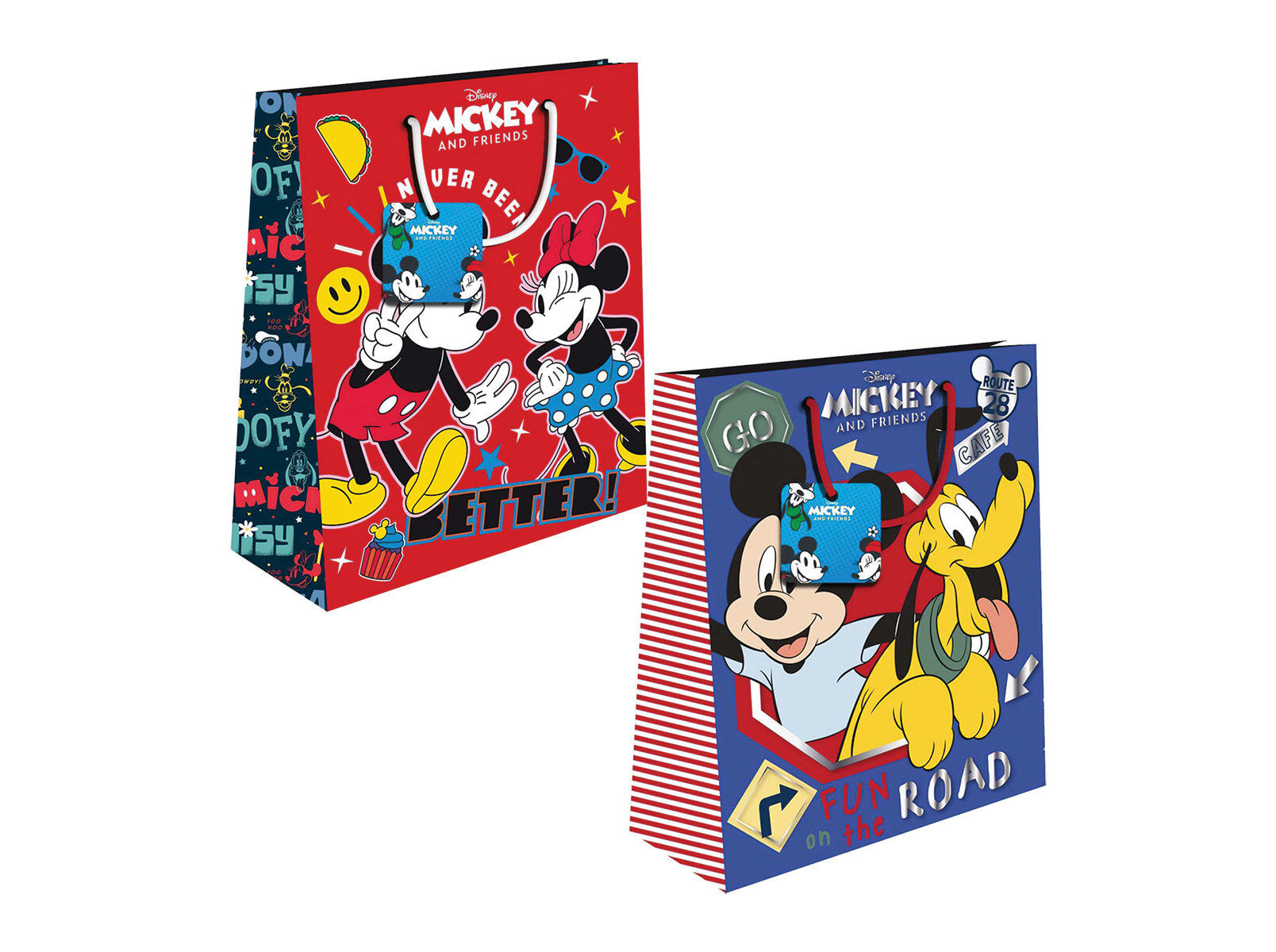 SACO EMBRULHO MICKEY&MINNIE GRANDE 33X45X10CM MODELOS SORTIDOS image number 1