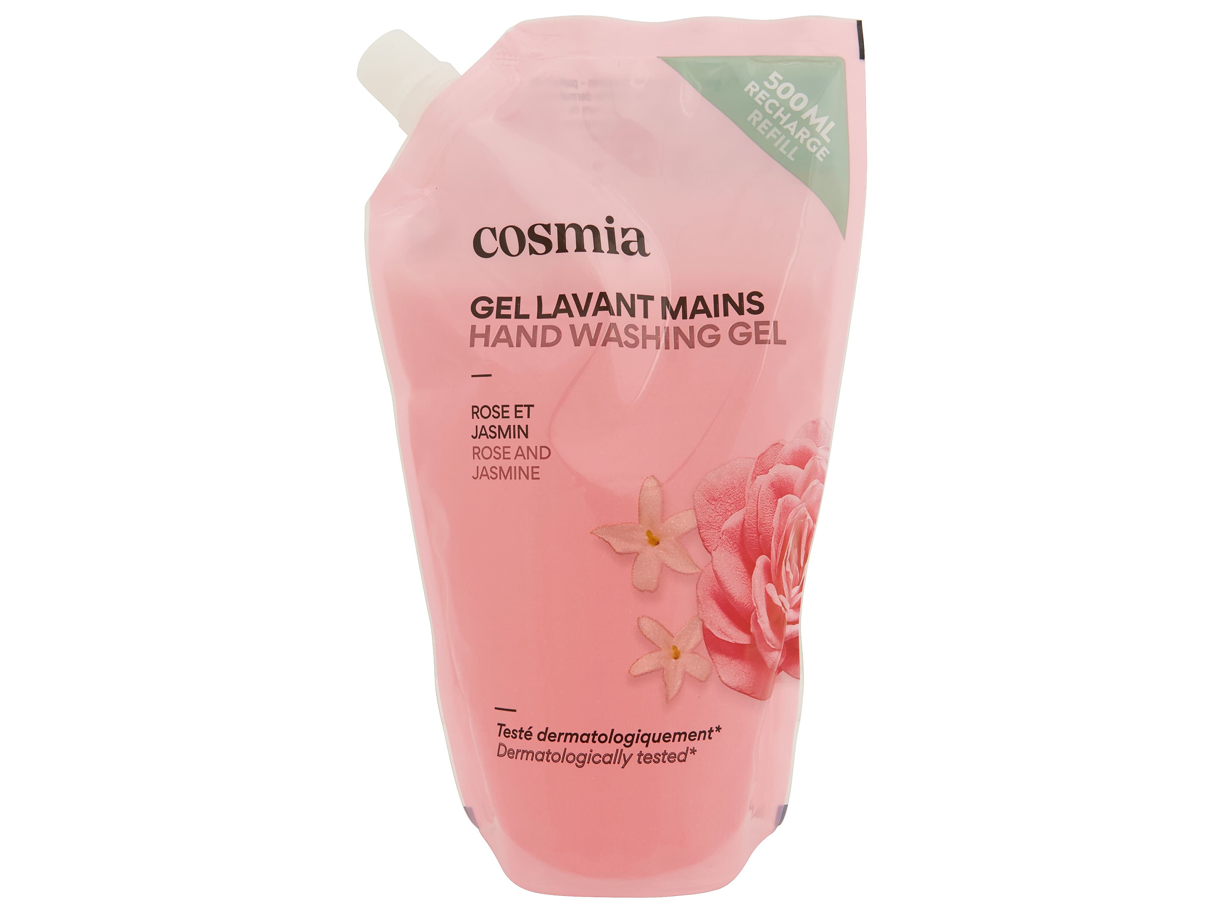 SABONETE L&Iacute;QUIDO COSMIA RECARGA ROSA E JASMIM 500ML