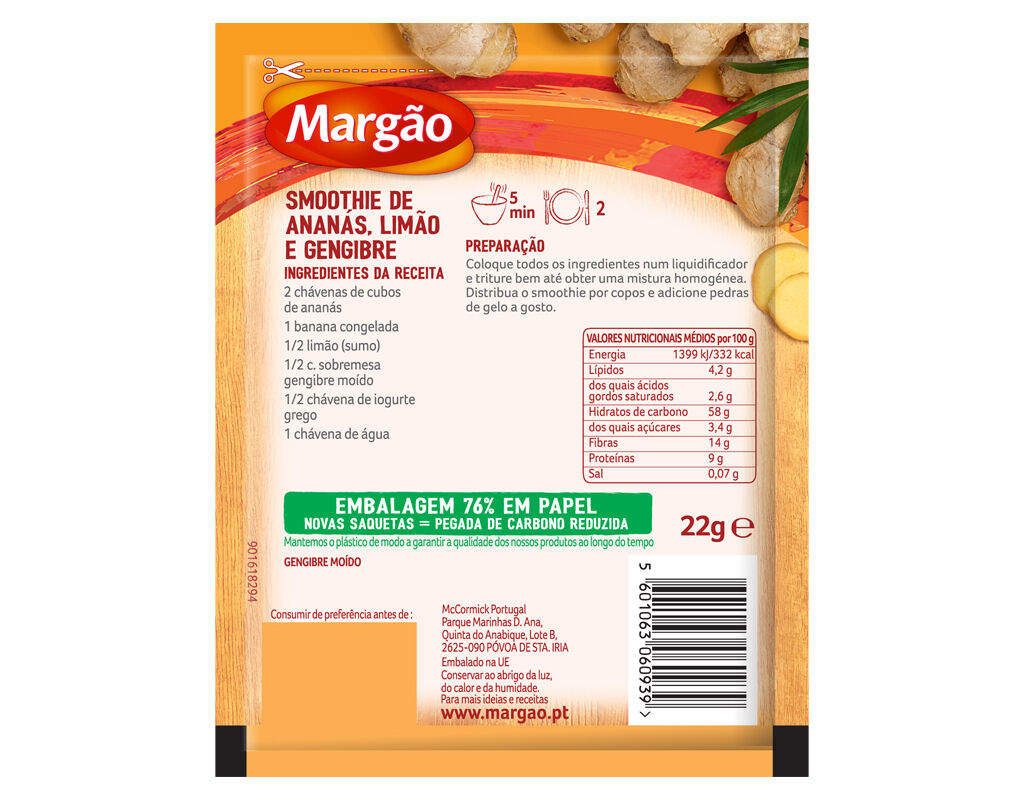 GENGIBRE MO&Iacute;DO MARG&Atilde;O SAQUETA 22G image number 1