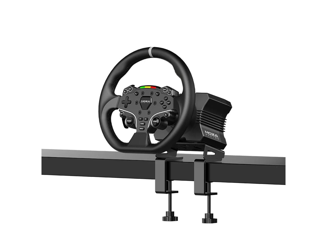 CONJUNTO MOZA RACING R5 BUNDLE BASE VOLANTE R5 + VOLANTE + PEDAIS + SUPORTE DE MESA image number 4