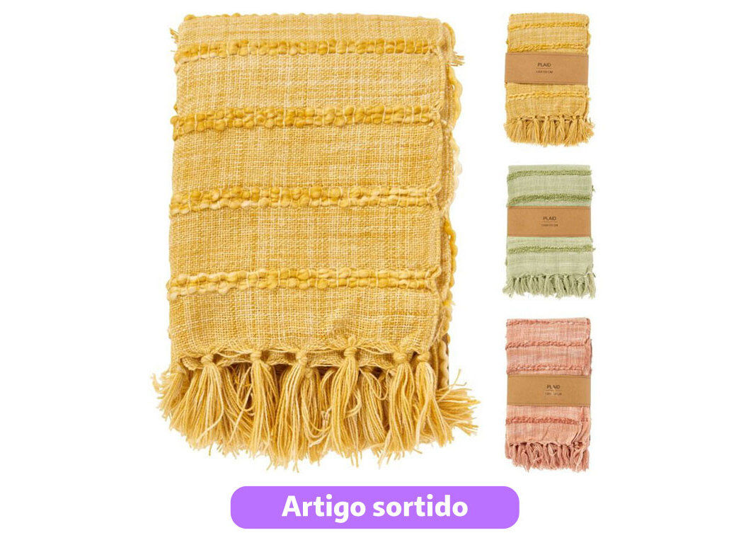 MANTA 160X130CM CORES SORTIDAS