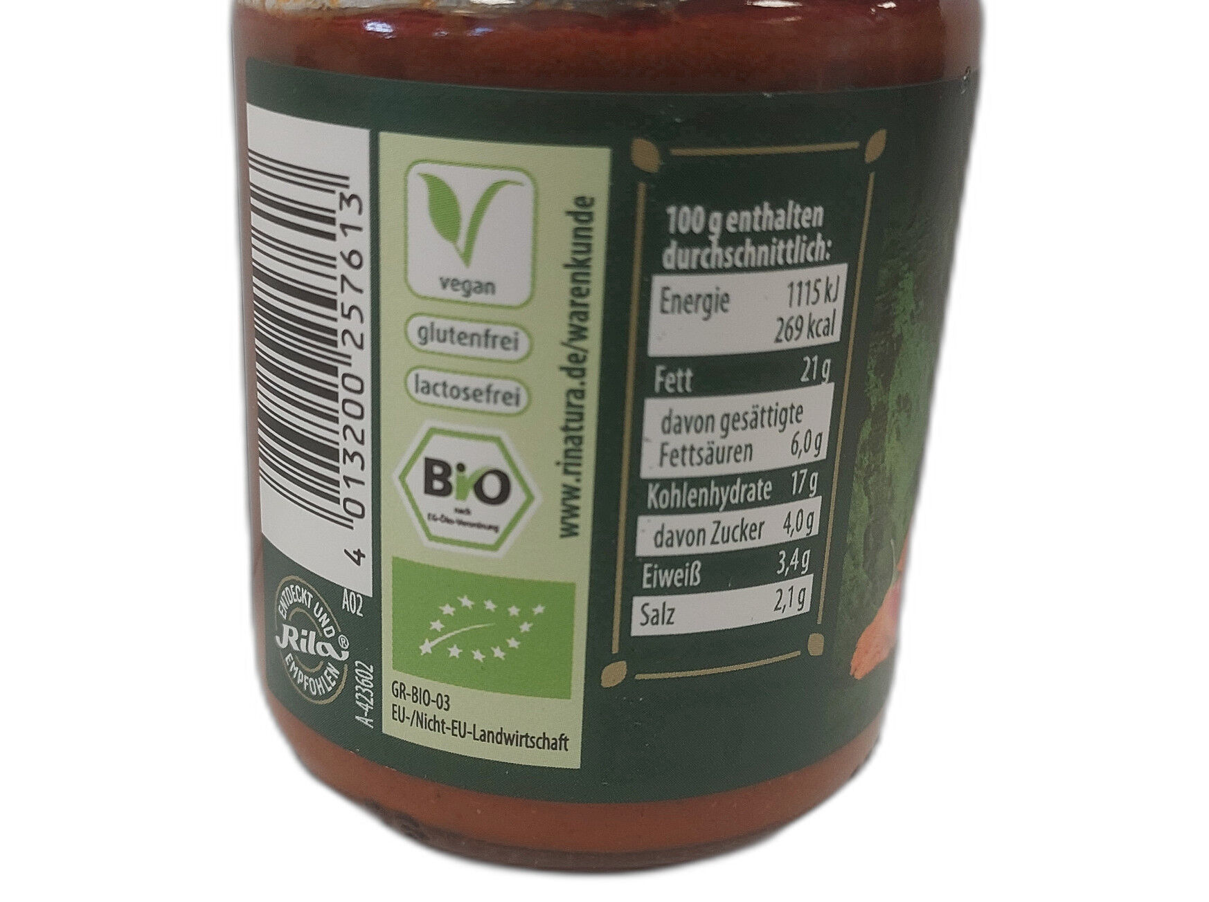 PASTA CARIL PICANTE RINATURA BIO 125G image number 2