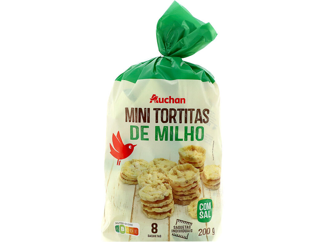 TORTITAS AUCHAN MINI MILHO COM SAL 200G