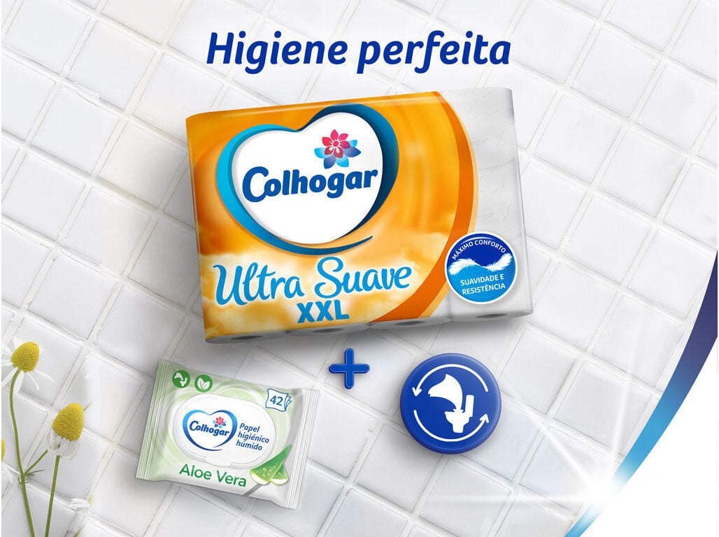 PAPEL COLHOGAR HIGI&Eacute;NICO ULTRA SUAVE XXL 24ROLOS=48ROLOS image number 3