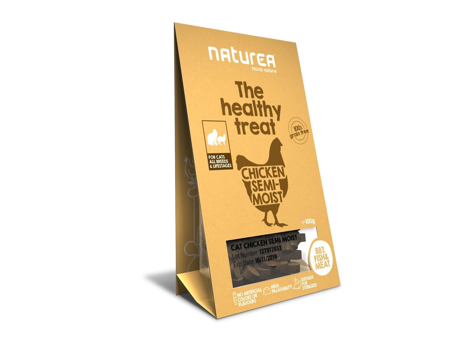 SNACK GATO NATUREA FRANGO 100G image number 1
