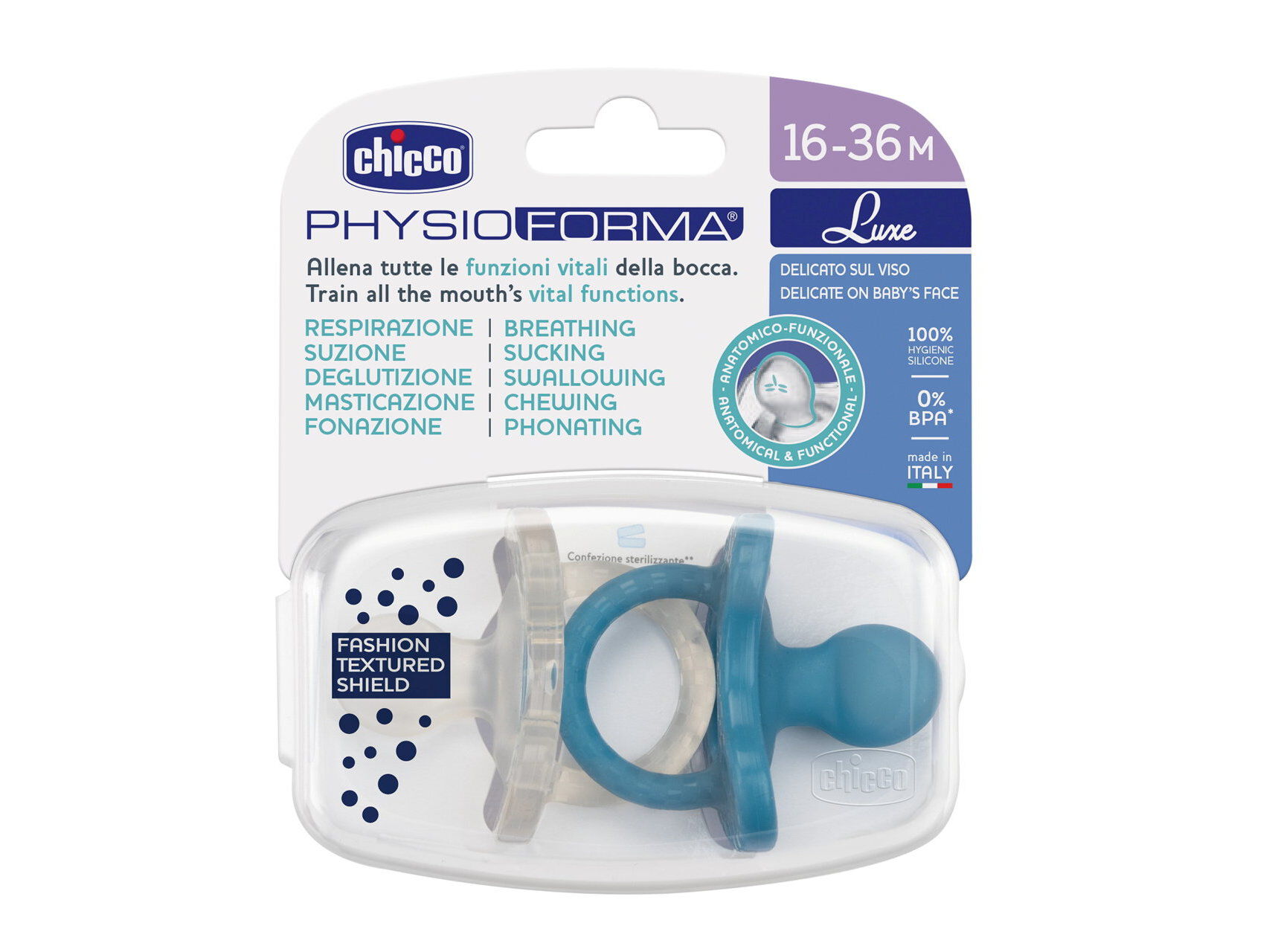 CHUPETA CHICCO PHYSIO LUXE 16-36 2UN