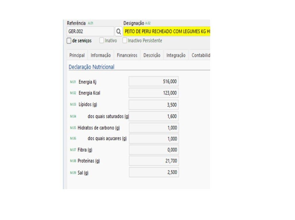 PEITO PERU HEIN C/ LEGUMES KG image number 1