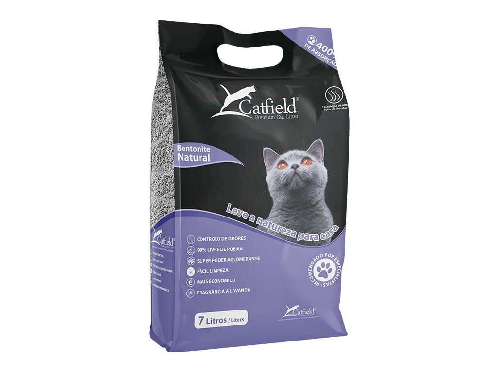 AREIA PARA GATO CATFIELD BENTONITE LAVANDA 7L