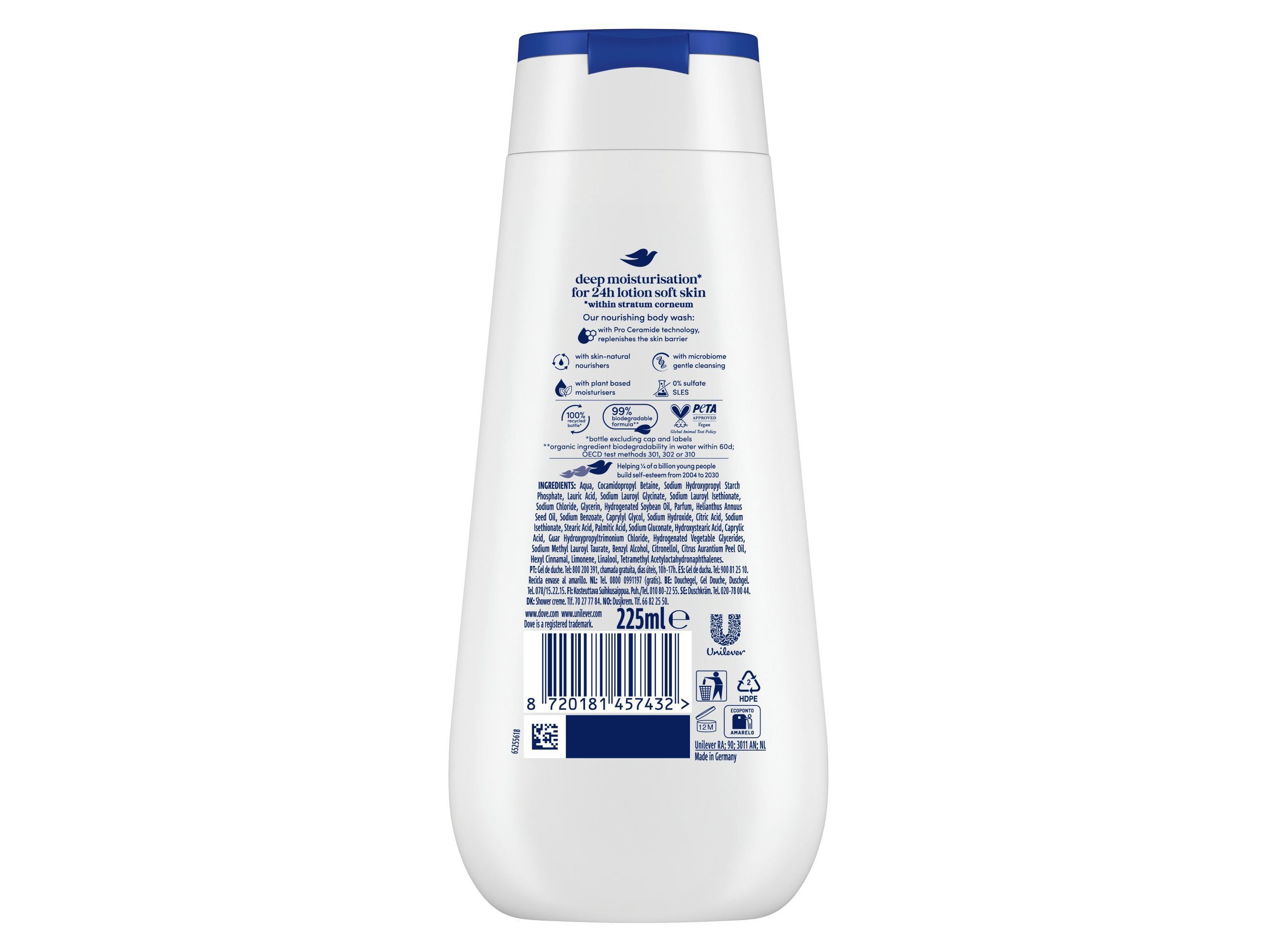 GEL BANHO DOVE ADVANCED DEEPLY NOURISHING 225ML image number 2