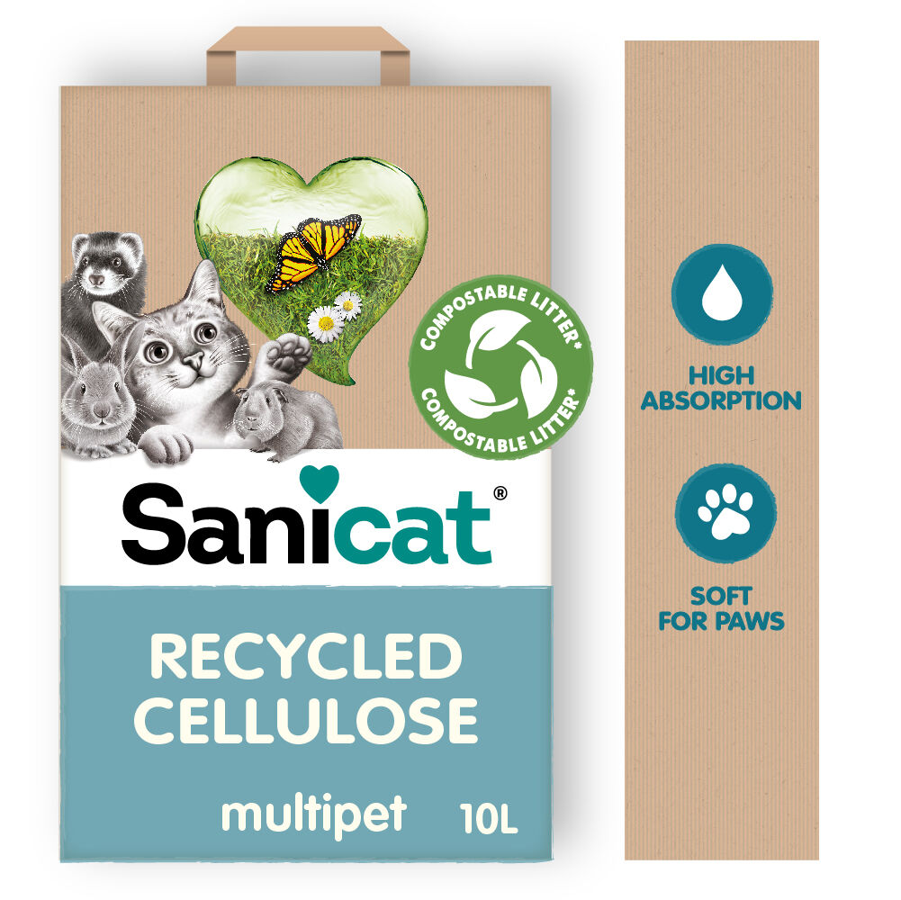 AREIA PARA GATO SANICAT CLEAN&GREEN CELULOSE 10LT image number 2