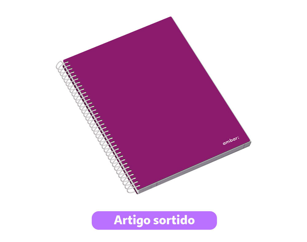CADERNO ESPIRAL CAPA DURA A5 SCHOOL AMBAR QUADRICULADO 120 FOLHAS CORES SORTIDAS image number 5