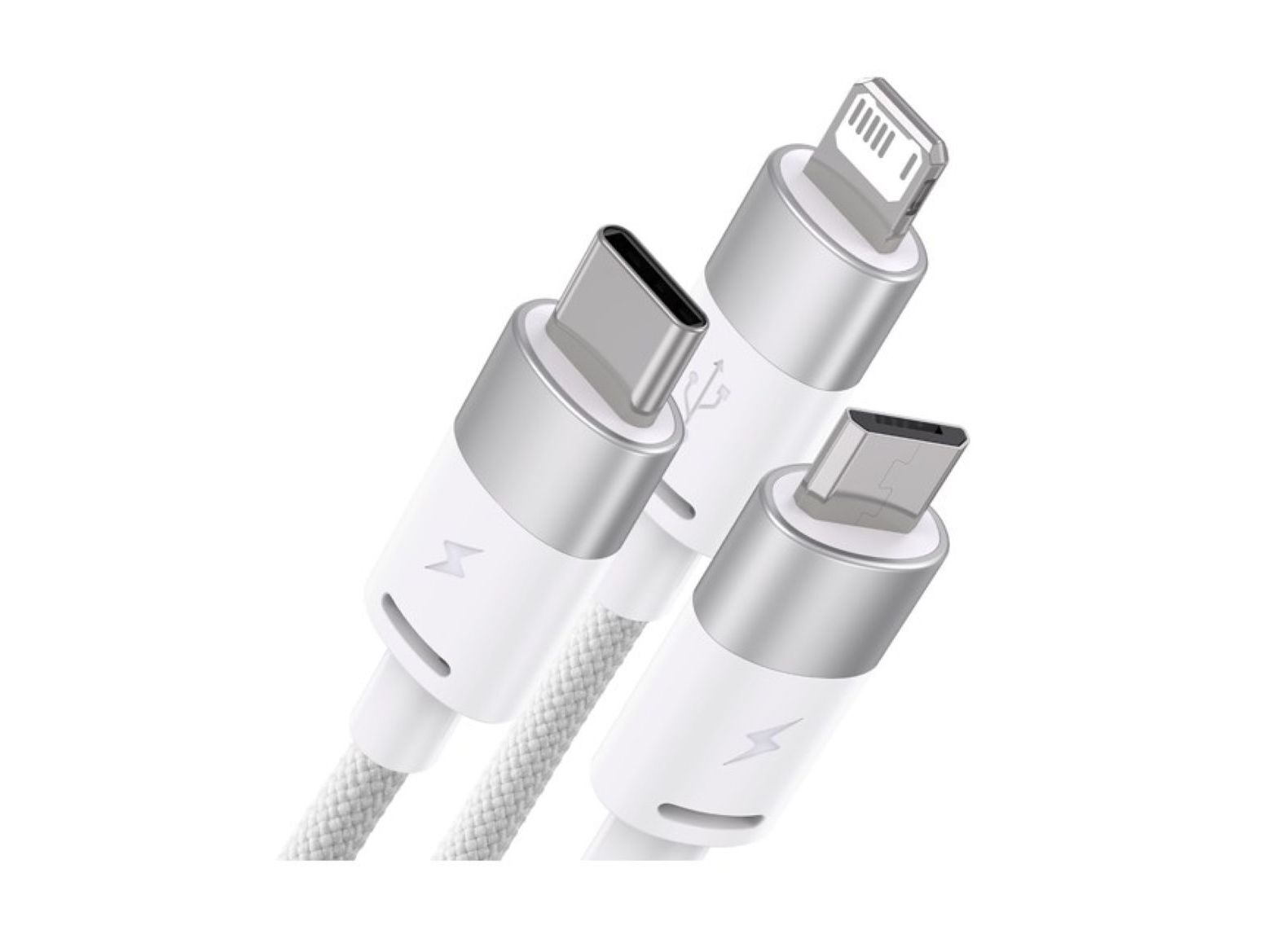 CABOS BASEUS CARREGAMENTO 3EM1 BRANCO 1.2 MT image number 1