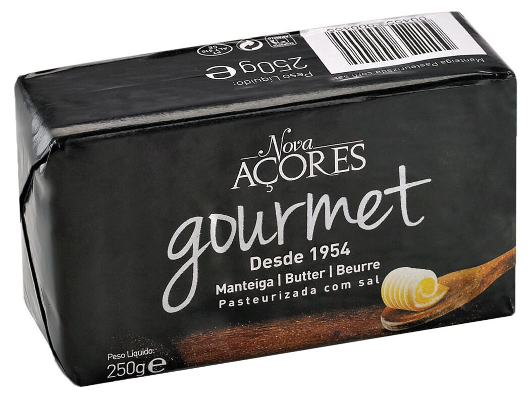 MANTEIGA NOVA A&Ccedil;ORES COM SAL GOURMET 250G