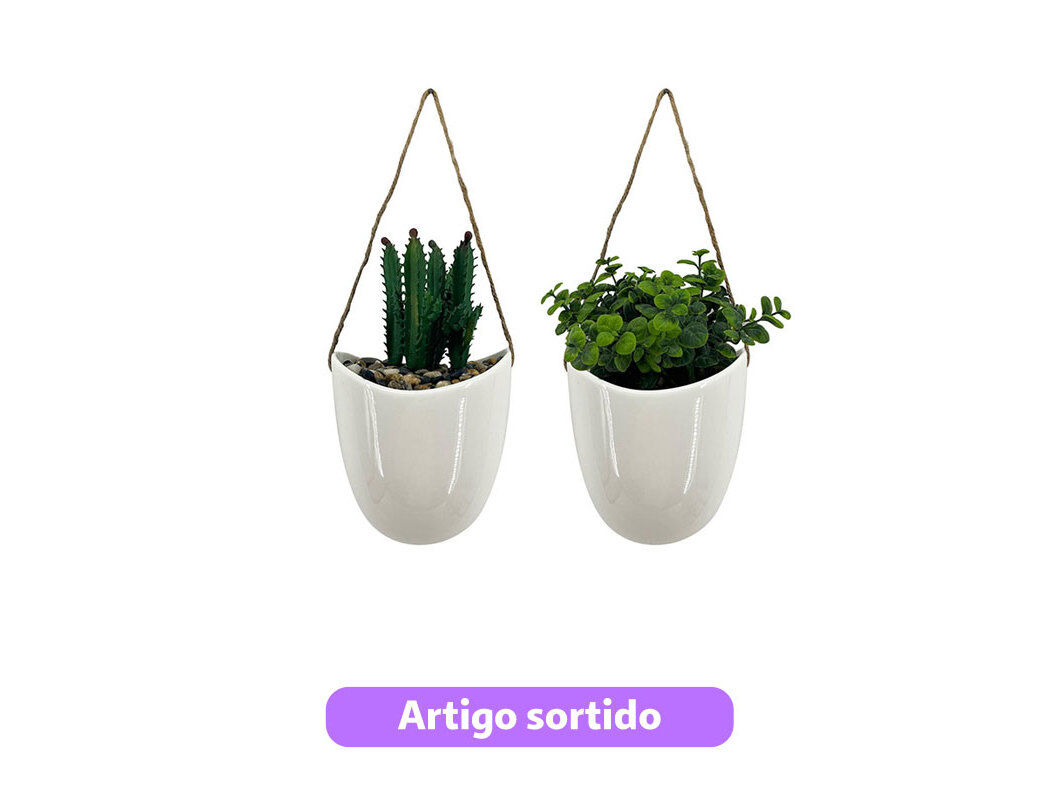 PLANTA ARTIFICIAL COM VASO ACTUEL PARA PENDURAR 32CM MODELOS SORTIDOS