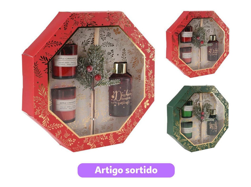 CONJUNTO GIFT AMBIENTADOR E VELA 26X5.5CM MODELOS SORTIDOS