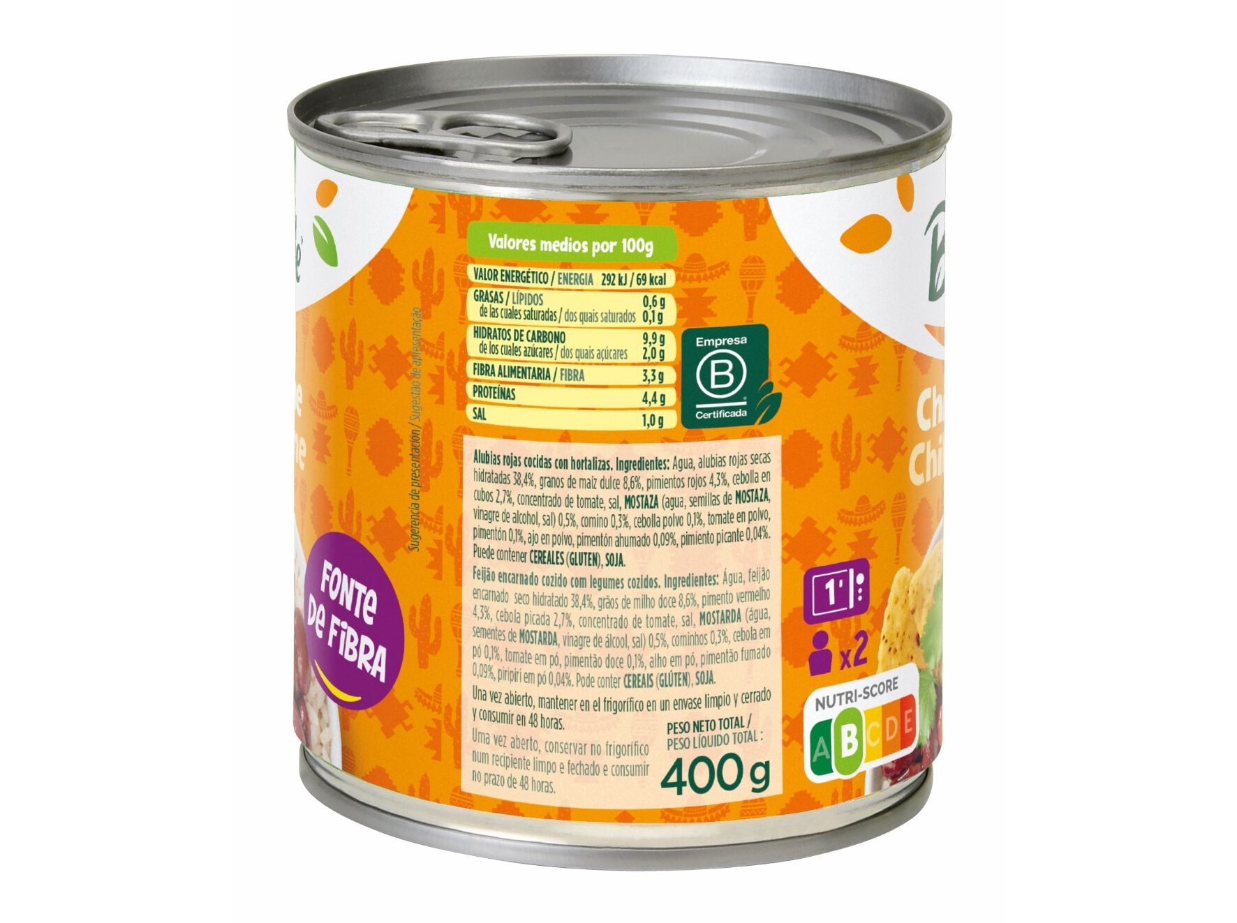 CHILI SEM CARNE BONDUELLE 400G image number 1