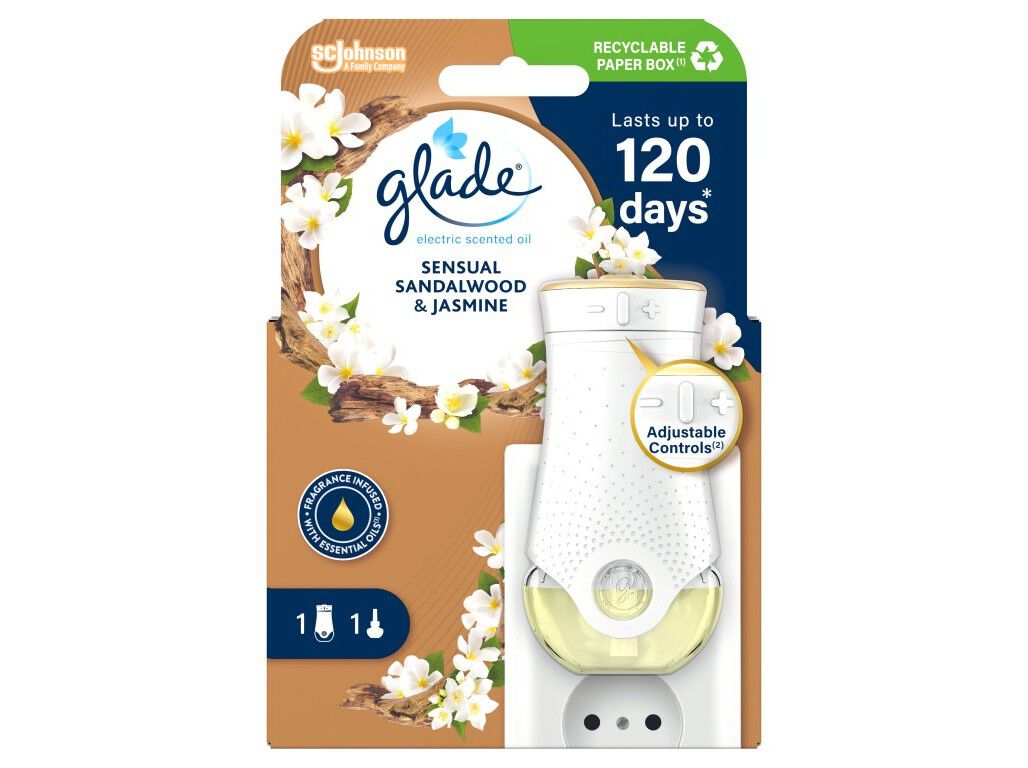 AMBIENTADOR GLADE EL&Eacute;CTRICO APARELHO SANDALWOOD 20ML